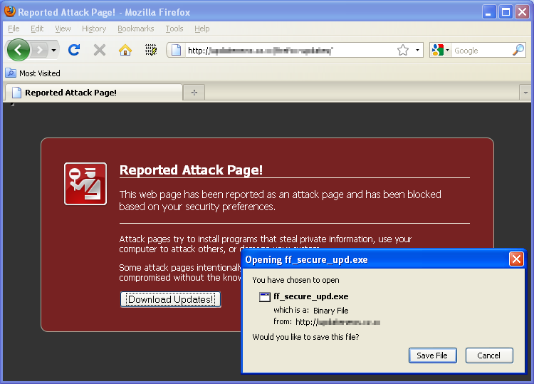 Reported Attack Page