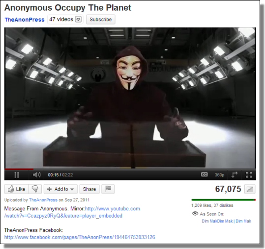 Anonymous: Occupy The Planet
