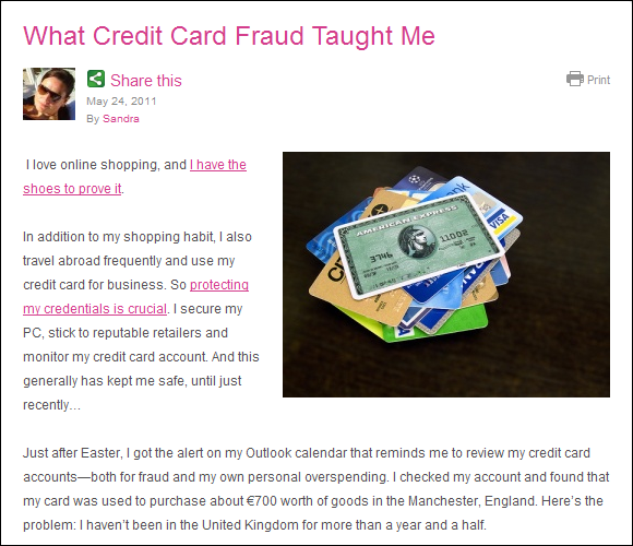 Safe and Savvy, What Credit Card Fraud Taught Me
