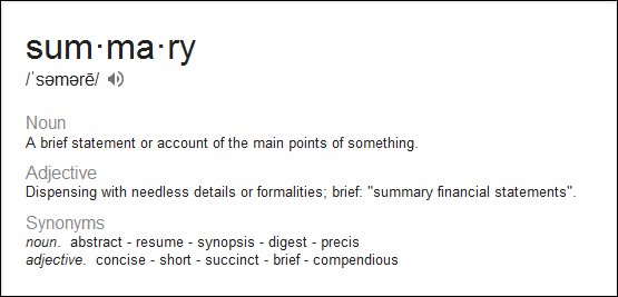 google, summary definition