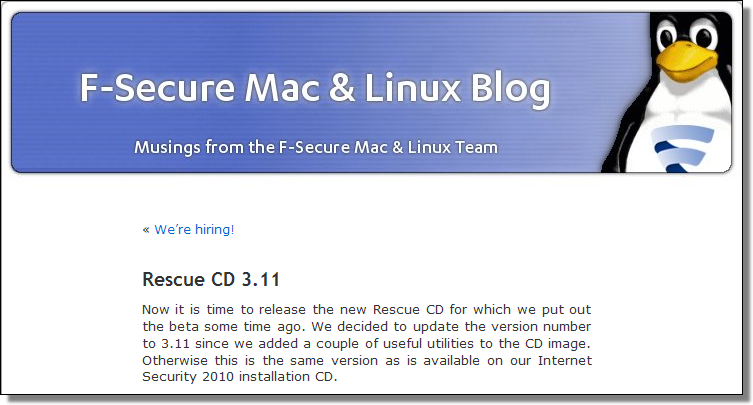 F-Secure Rescue CD 3.11