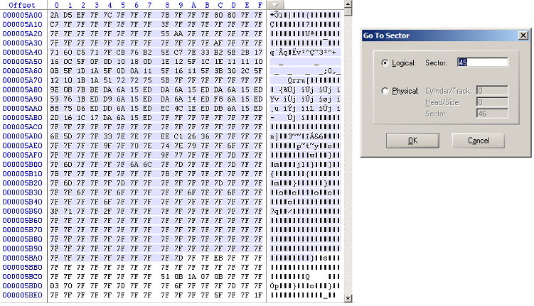 15: Encoded Executable File at Sector 45