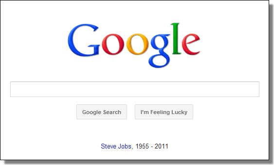 Google's Steve Jobs tribute