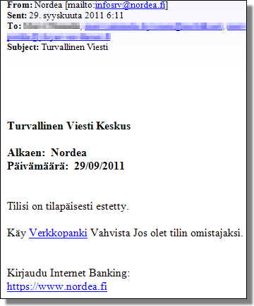 Nordea phishing
