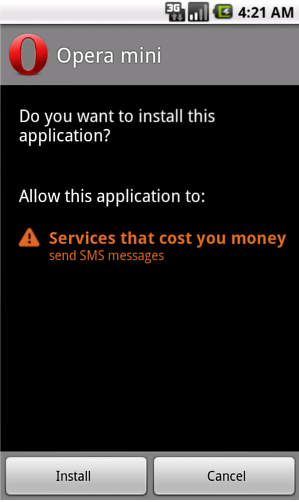 Android OpFake, permission