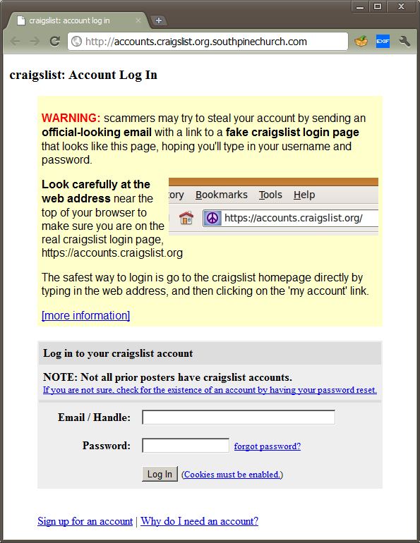 Craigslist phishing