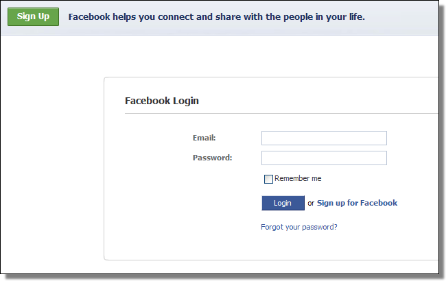 facebook facebook login. Here's a screenshot of the real Facebook login page: Facebook login, real
