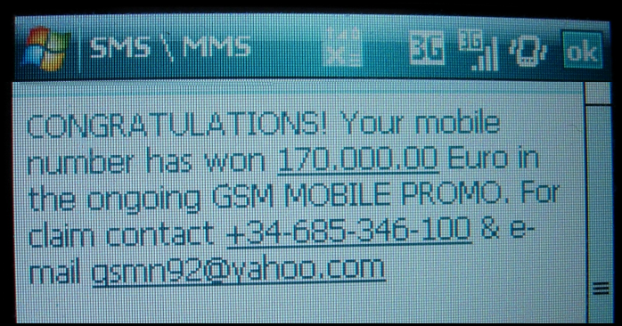 CONGRATULATIONS! Your mobile number has won 170.000.00 Euro in the ongoing GSM MOBILE PROMO. For claim contact +34-685-346-100 & e-mail gsmn92@yahoo.com