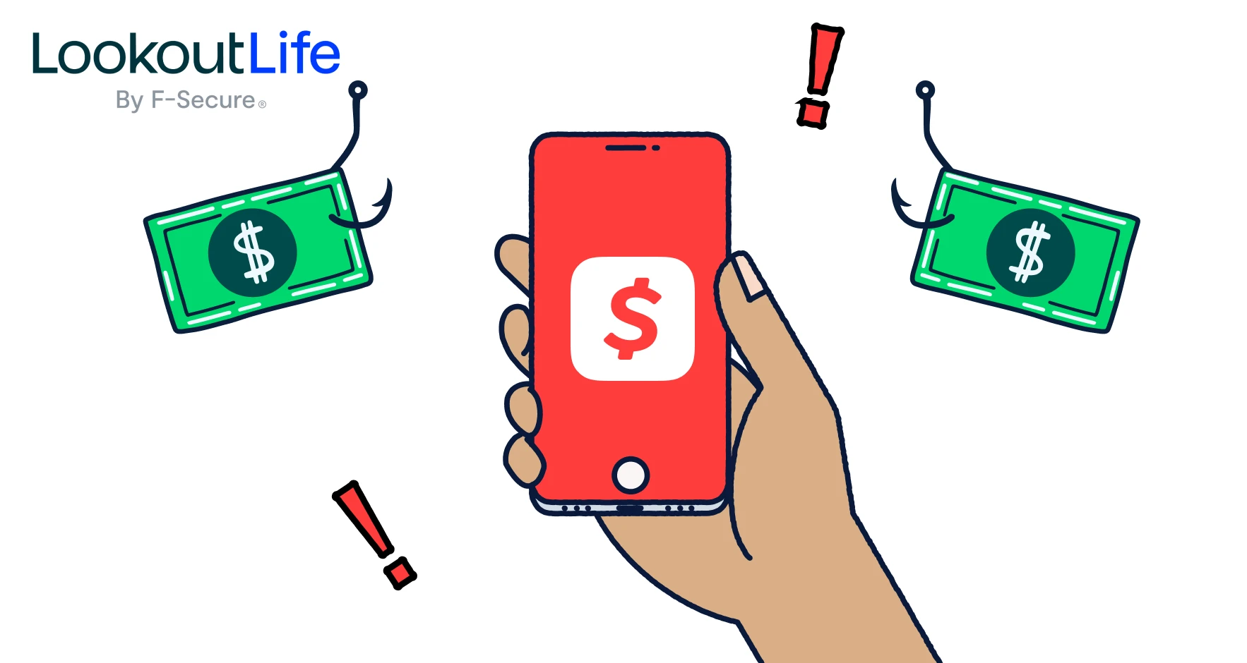 Phone showing cash app logo with money stolen