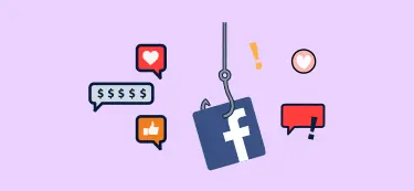 Illustration of a hook luring social media logos