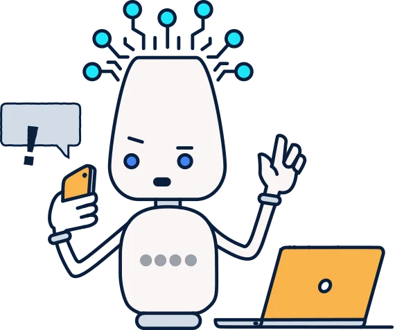 robot detecting scams on devices illustration