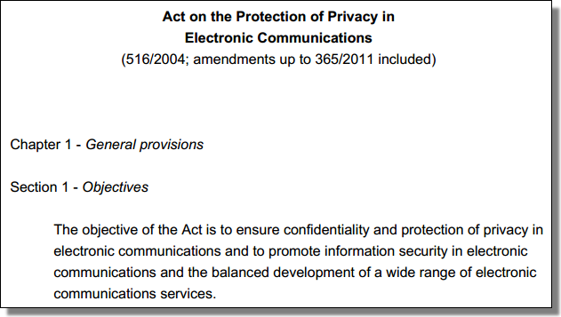 Act on the Protection of Privacy in Electronic Communications