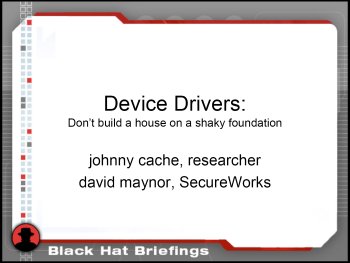Slide One - Device Drivers