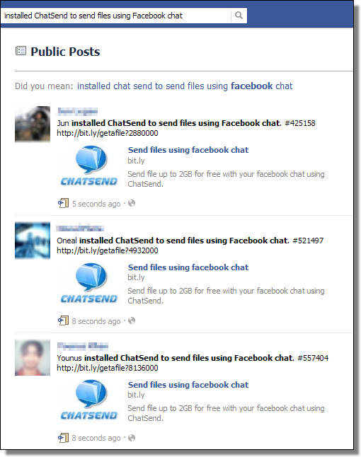ChatSend Spam, Facebook