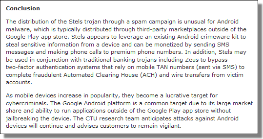 Dell SecureWork's Stels Android Trojan Malware Analysis
