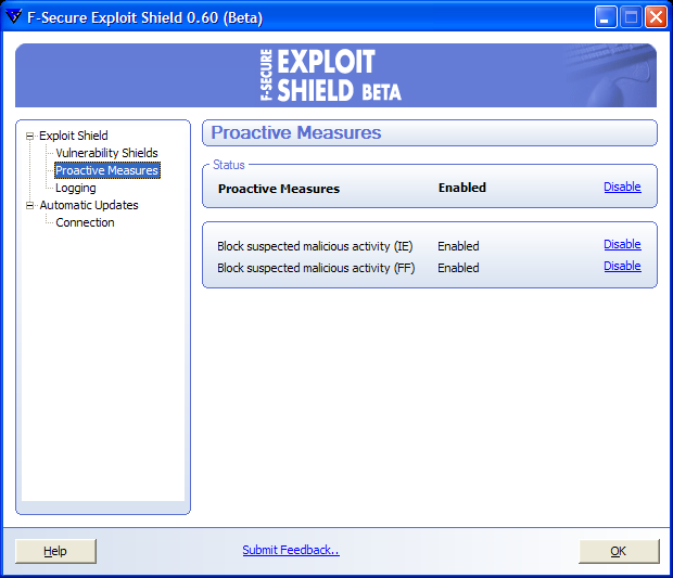 Exploit Shield Beta 0.60, Proactive