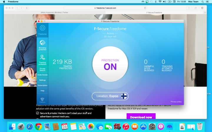 F-Secure Freedome Mac OS X