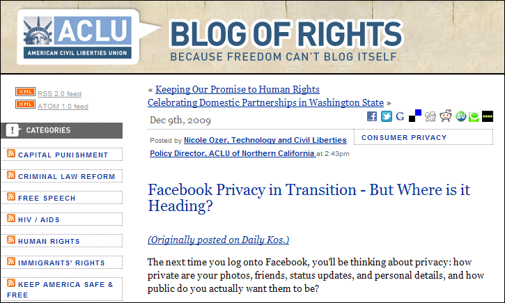 ACLU Blog Of Rights