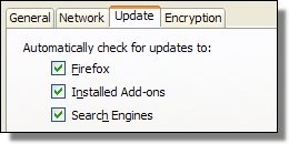 Firefox Update Options