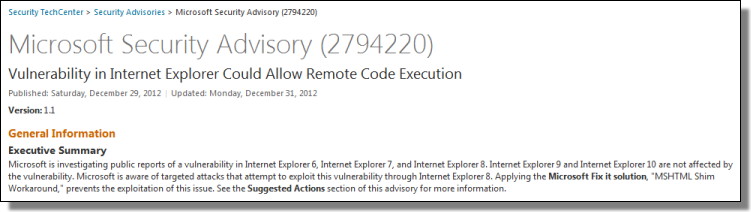 Microsoft Security Advisory 2794220