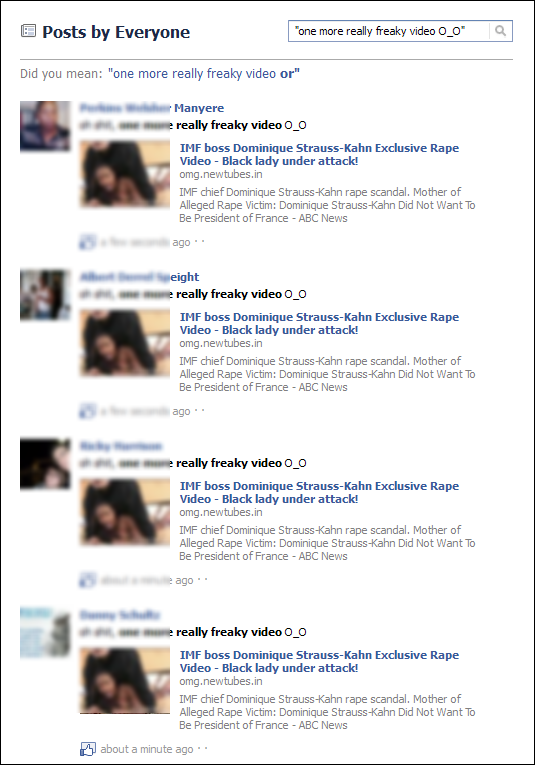 Facebook search, oh shit, one more really freaky video O_O 