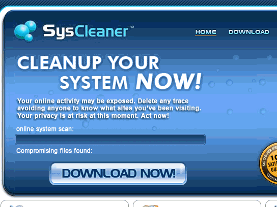 Rogue SysCleaner Scan