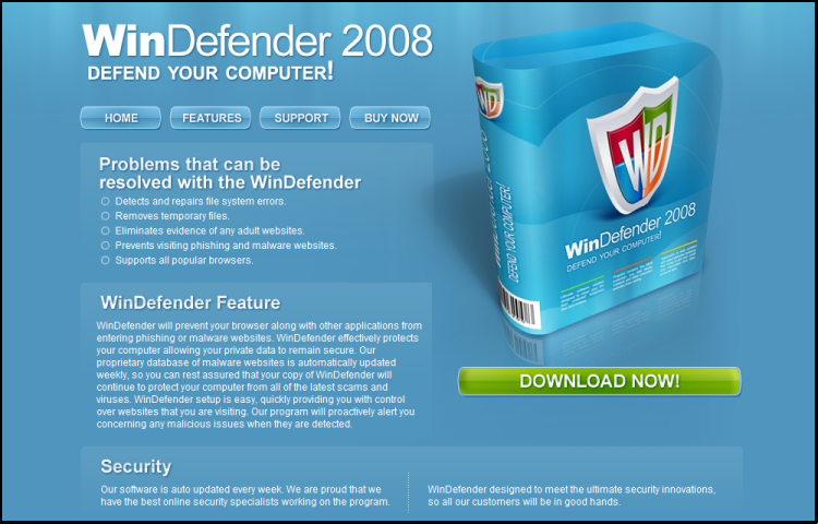 Spyware Rogue : WinDefender 2008