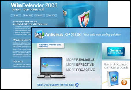 Rogue WinDefender 2008 and Antivirus XP
