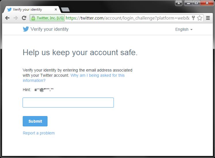 Twitter, Verify your identity
