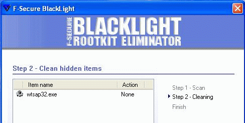 BlackLight detecting hidden process