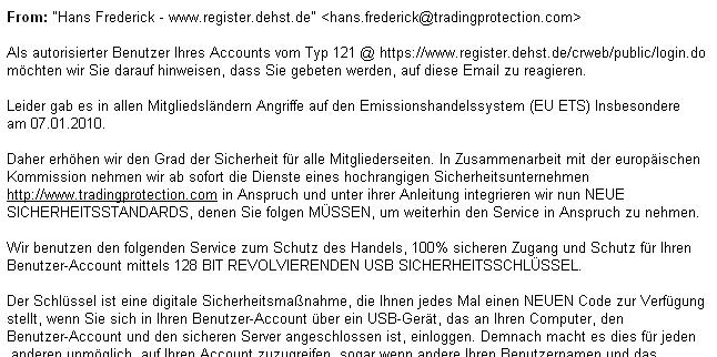 Emission phishing, German