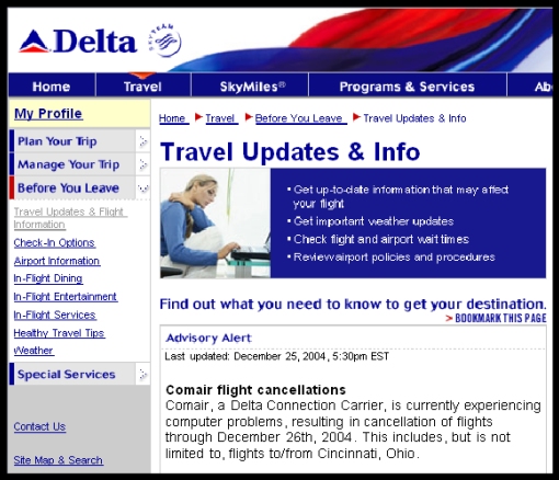 Image from www.comair.com on 26th of December 2004