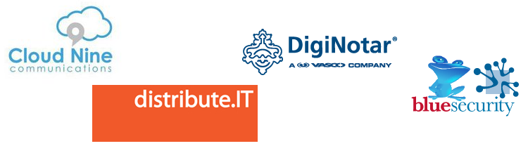 Diginotar, Cloud 9 Communications, Blue Frog, Distribute.IT
