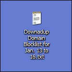 Downadup Domain Blocklist for January 13-16