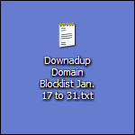 Downadup Domain Blocklist 17th to 31st