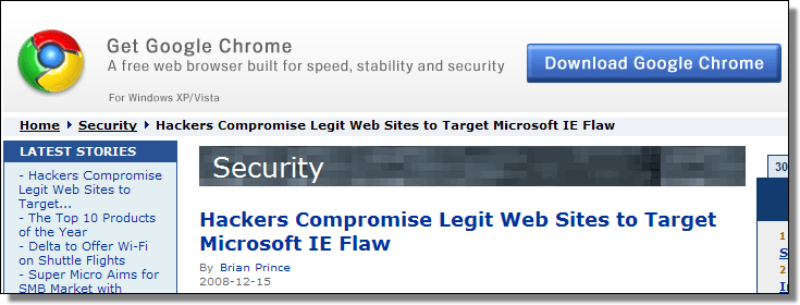 http://www.eweek.com/c/a/Security/Hackers-Compromise-Legit-Web-Sites-to-Target-Microsoft-IE-Flaw/?kc=rss