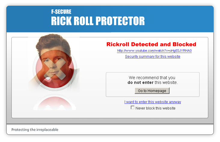 F-Secure Rickroll Protector