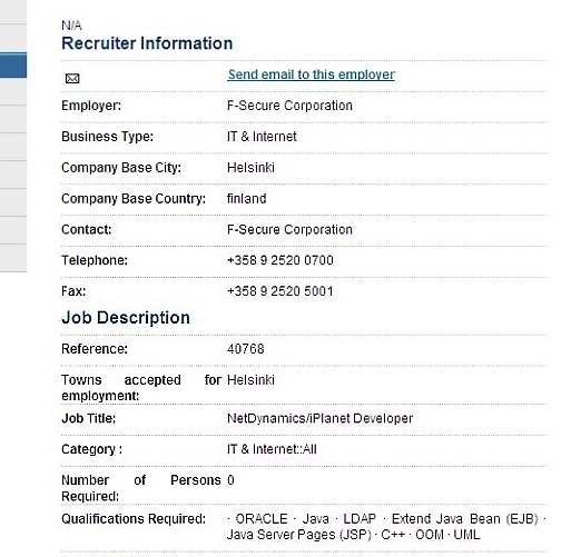 Fake FS Jobs Recruiter