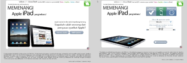 iPad scam SMS