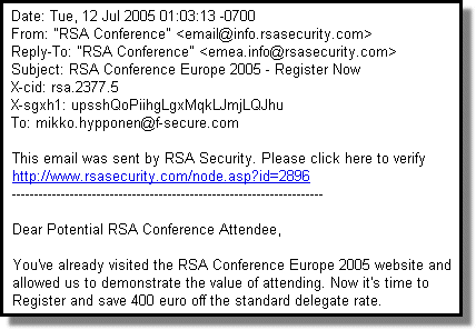 RSA getting it right (screenshot from Eudora)