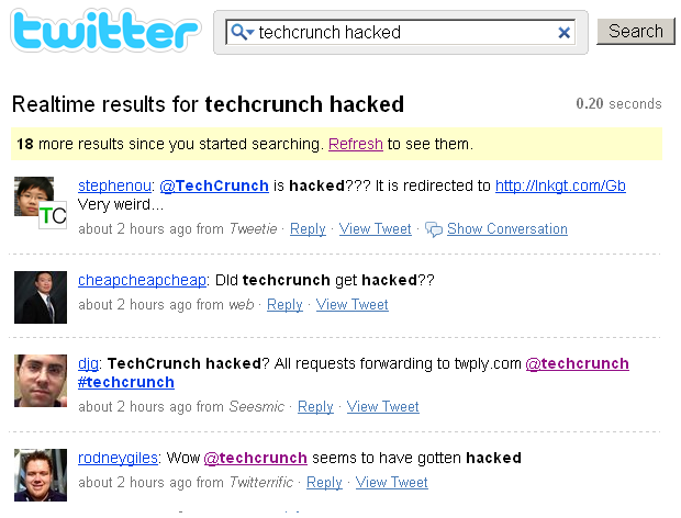 TechCrunch hacked