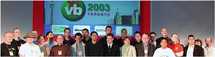 Speaker row from Virus Bulletin 2003 in Toronto