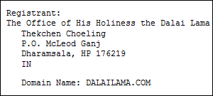 whois: dalailama.com